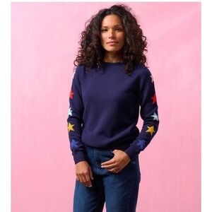 Sugarhill Brighton Stacey Star Sleeve Sweater Sz 10. Orig $115! Colorful, Fun!